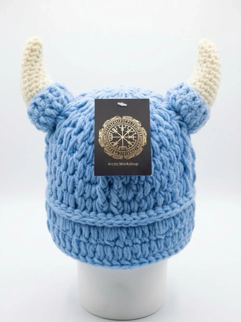 Blue Viking Knit Hat for Babies